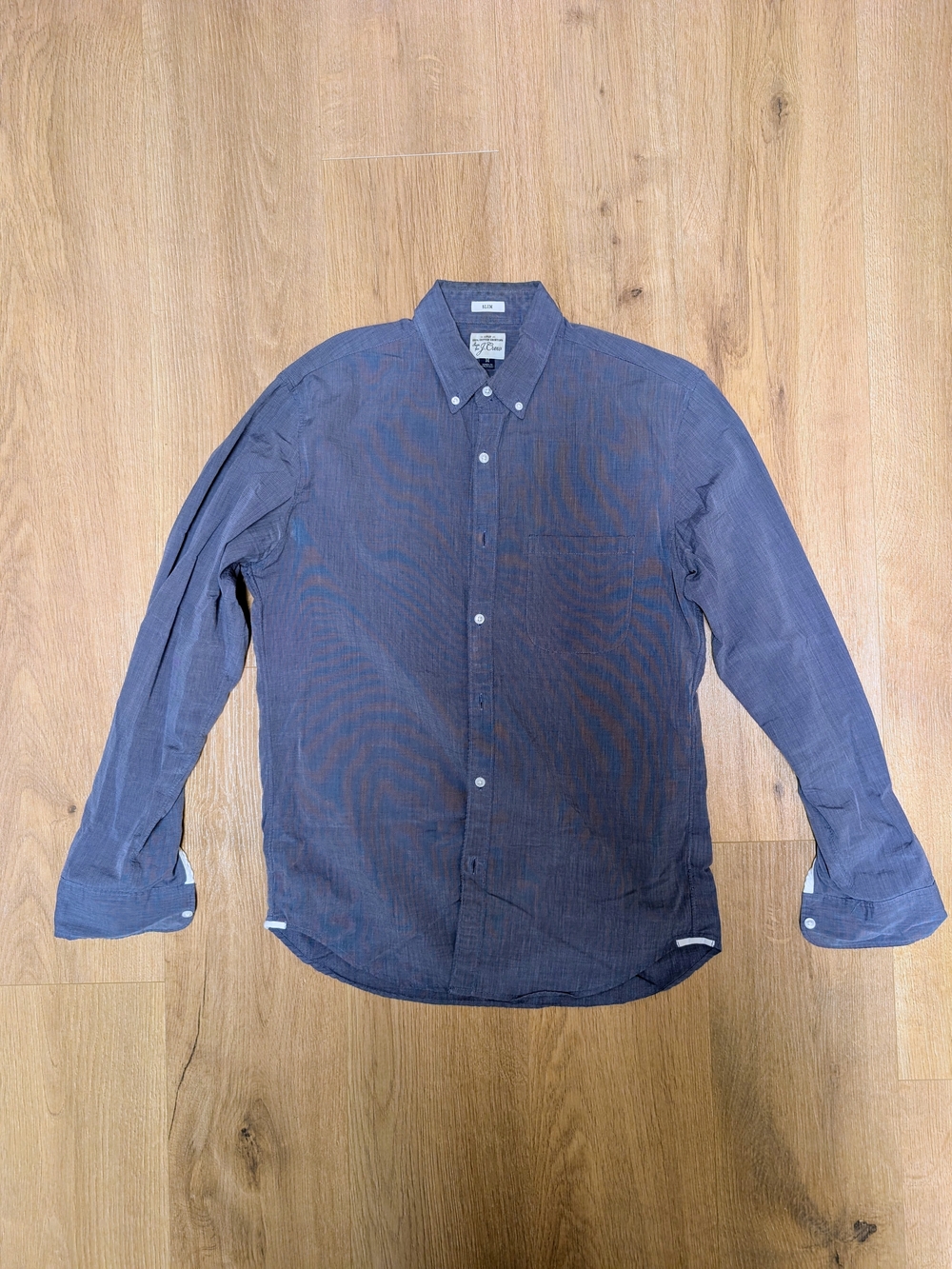 J. Crew Men's Slim Fit Blue Chambray Secret Wash Shirt M